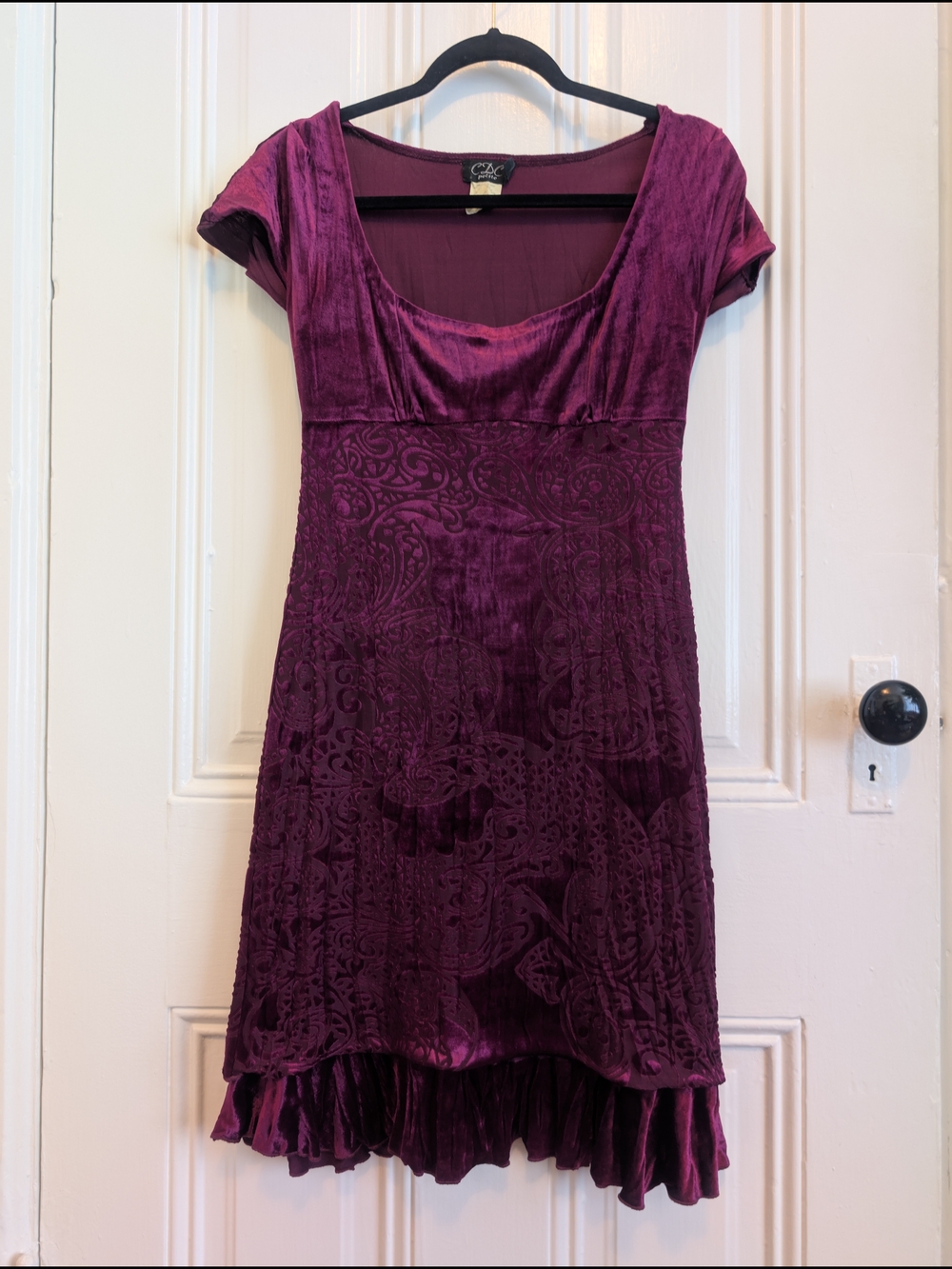 Vintage CDC Y2K Velvet Burnout Whimsigoth Romantic Fairy Dress